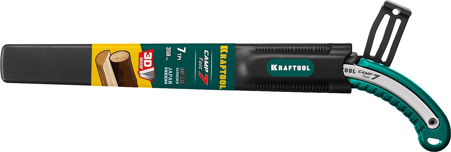 KRAFTOOL CAMP Fast 7 350 мм, Ножовка для быстрого реза сырой древесины (15216)
