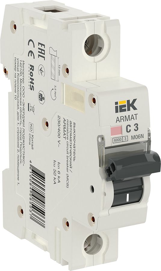 ARMAT Автоматический выключатель M06N 1P C 3А IEK