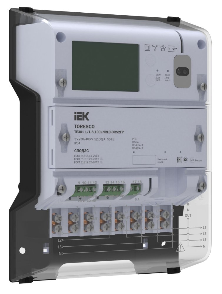 TORESCO Счетчик электрической энергии TE301 0,5S/0,5-5(10)T-NLC-ORS2FPG IEK
