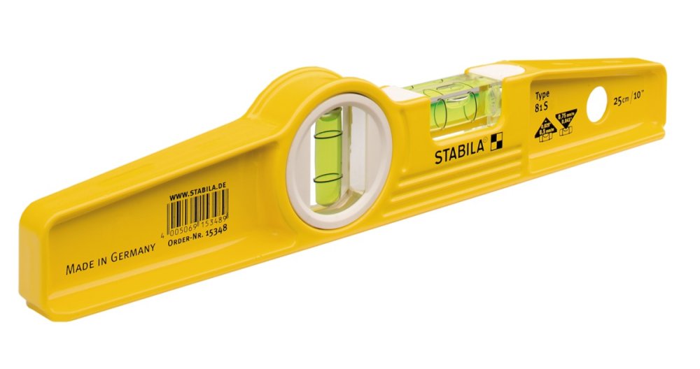 Уровень Stabila тип 81S, 25см литой профиль (1верт.,1гориз.,точн. 0,5 мм/м)