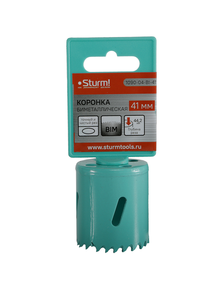 Коронка биметаллическая, 41 мм, 5/8", Sturm!