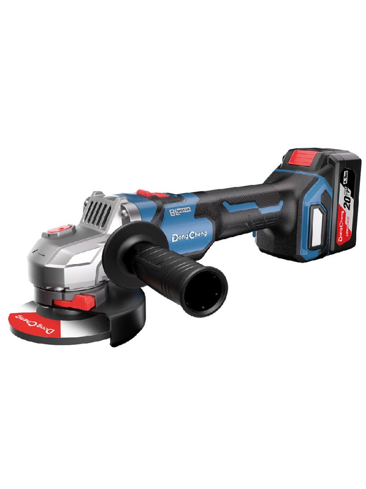 Аккумуляторная угловая шлифовальная машина DongCheng DCSM04-125(TYPE H2K), 20 В, 125 мм, 2 акб 6 Ач, зу 4 А, регулировка скорости