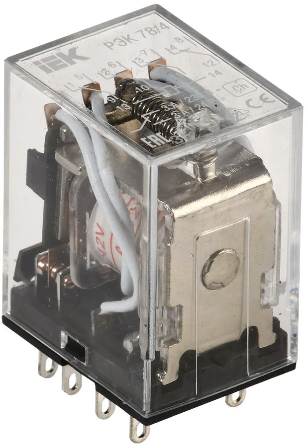 Реле РЭК78/4(MY4) с индикацией 3А 12В AC IEK