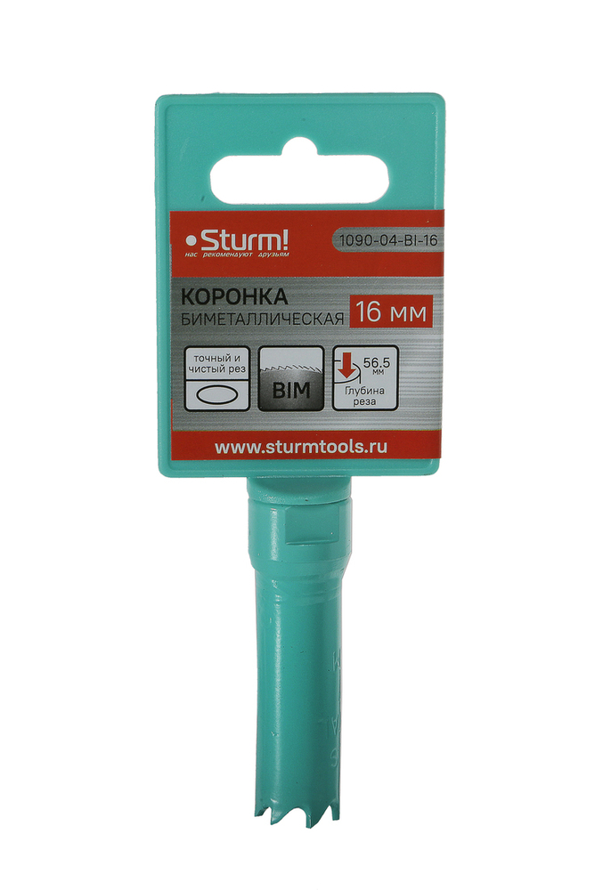 Коронка биметаллическая, 16 мм, 1/2", Sturm!