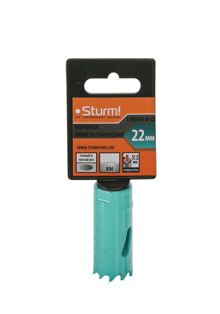 Коронка биметаллическая, 22 мм, 1/2", Sturm!