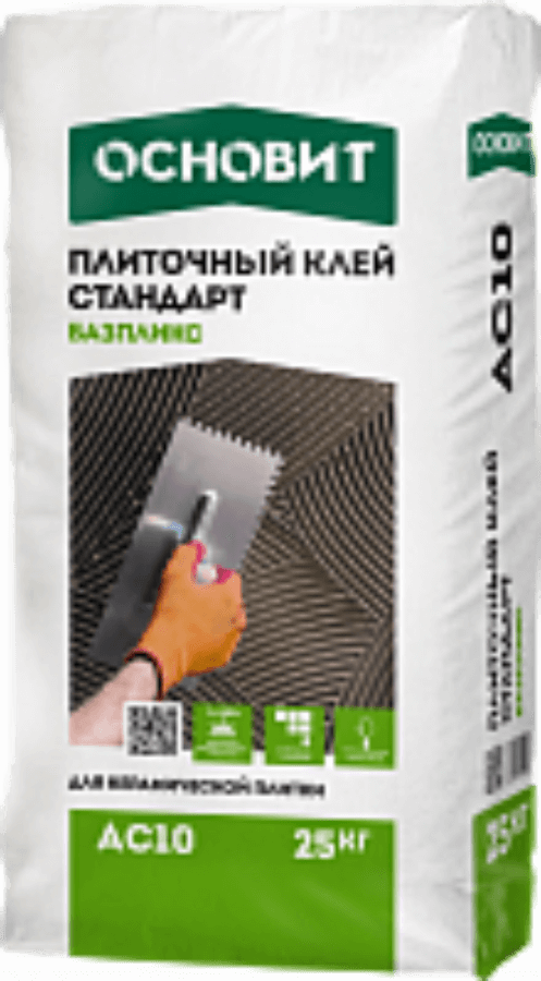 БАЗПЛИКС AC10 клей стандарт [C0T] для керамической плитки ОСНОВИТ 25 кг