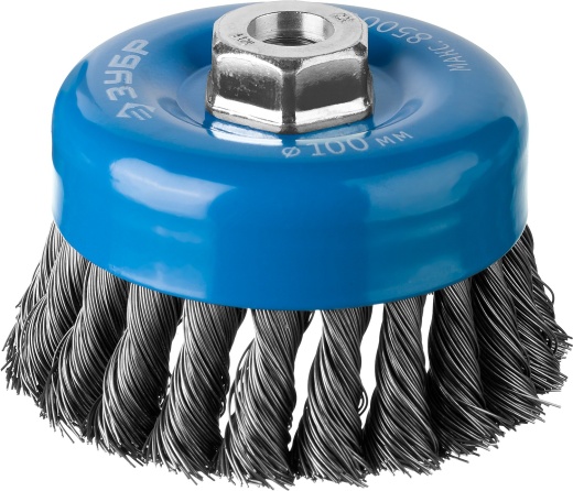 ЗУБР 100 мм, стальная проволока, 0.5 мм, Щетка чашечная, Профессионал (35275-100)