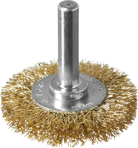 ЗУБР 38 мм, витая латунированная стальная проволока, 0.3 мм, Щетка дисковая, Профессионал (3520-038)