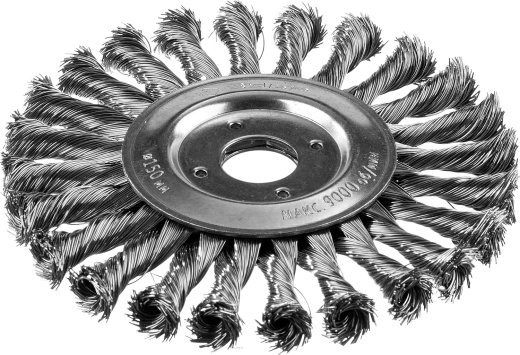 ЗУБР 150 мм, стальная проволоки 0.5 мм, Щетка дисковая, Профессионал (35190-150)