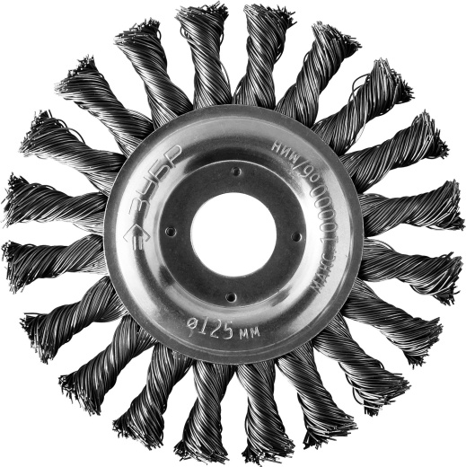 ЗУБР 125 мм, стальная проволоки 0.5 мм, Щетка дисковая, Профессионал (35190-125)
