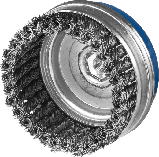 ЗУБР 100мм, М14 жгутированная стальная проволока, 0.8 мм, Щетка чашечная усиленная, Профессионал (35271-100)