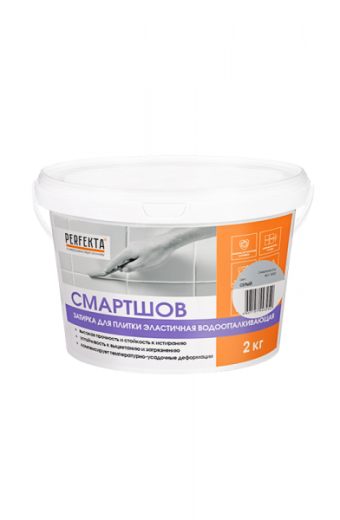 Затирка для плитки эластичная водоотталкивающая Смартшов серый, 2 кг