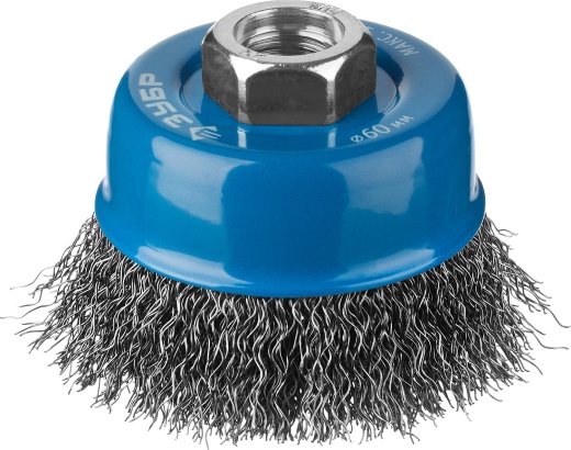ЗУБР 60 мм, витая стальная проволока, 0.3 мм, Щетка чашечная, Профессионал (35261-060)