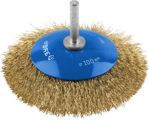 ЗУБР 100 мм, витая латунированная стальная 0.3 мм, Щетка коническая, Профессионал (35233-100)