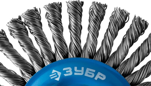 ЗУБР 115 мм, М14, жгутированная стальная проволока, 0.5 мм, Щетка дисковая, Профессионал (35192-115)